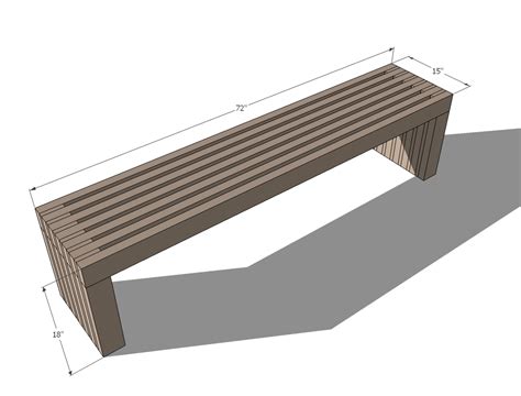 Ana White | Build a Modern Slat Top Outdoor Wood Bench ...