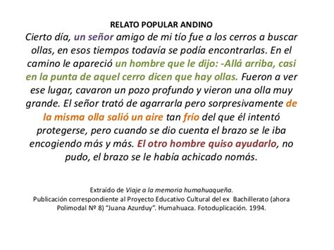 Análisis de un relato popular andino, por la Prof. Rubinelli