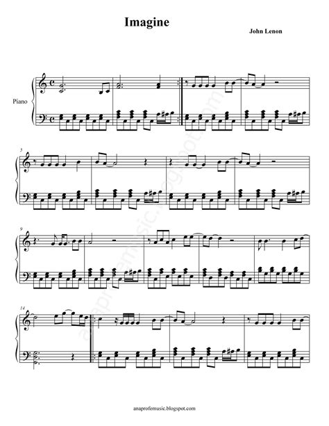 AnaProfeMusic: Imagine, de John Lenon  partitura para ...