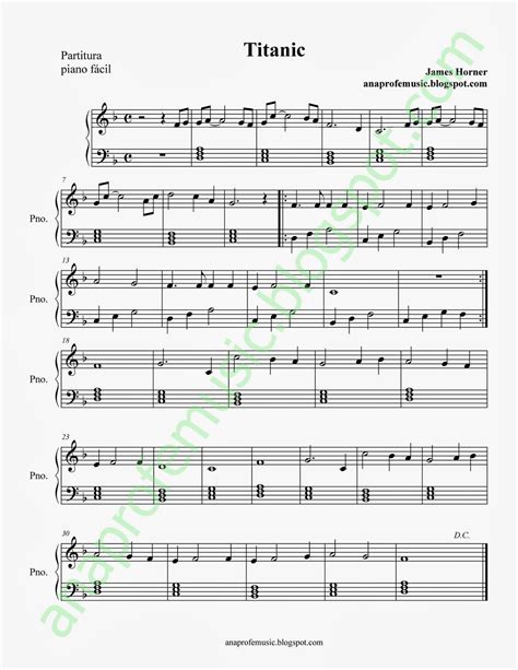 AnaProfeMusic: Partitura BSO Titanic para piano   fácil