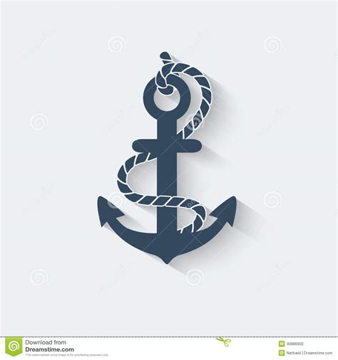 Anchor nautical symbol stock vector. Image of iron, retro ...