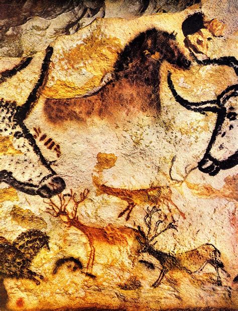 Ancient Paleolithic paintings in Lascaux, south west of ...