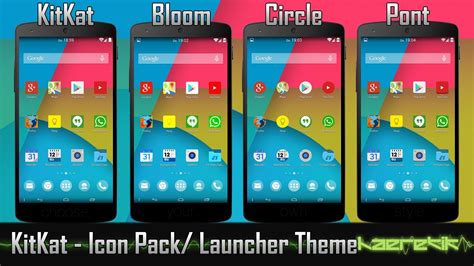Android KitKat 4.4 Icon Pack and Theme   Nova, Apex, GO ...