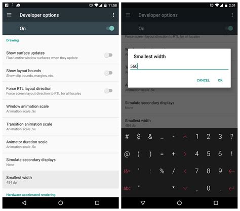 Android N has hidden DPI setting to activate tablet UI