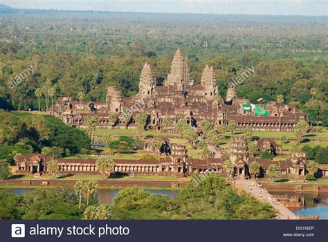 Angkor Wat temple, aerial view, Angkor Wat, Siem Reap ...