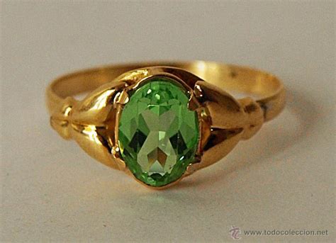 anillo antiguo de oro de 18 k y piedra verde .1   Comprar ...