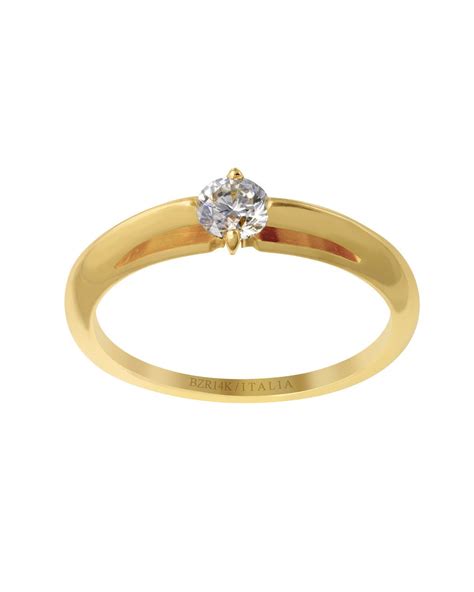 anillo de compromiso de oro amarillo B1952 Bizzarro ...