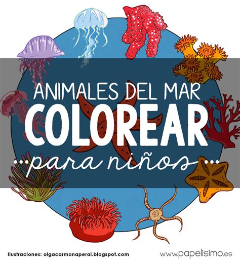 Animales del mar para imprimir y colorear   PAPELISIMO