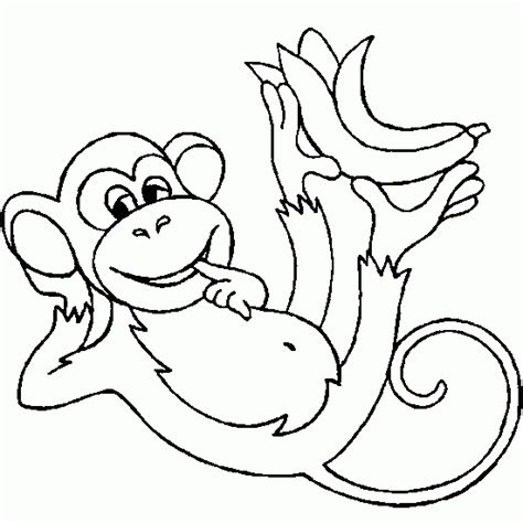 Animals coloring   monkey, banana, online, coloring, page ...