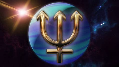Animated neptune zodiac horoscope symbol and planet. 3D ...