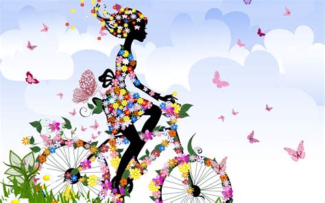 Anime cartoon vector abstract art vehicles bicycle riding ...