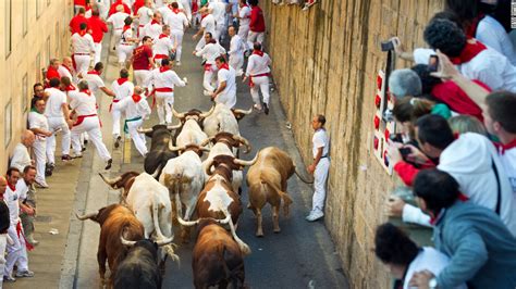 Annual running of the bulls begins in Spain, 1 gored   CNN.com