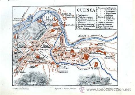 Antiguo mapa y plano de cuenca  c. 1925    Vendido en ...
