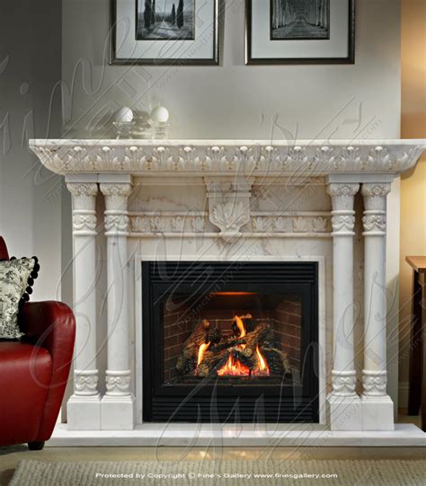 Antique White Marble Fireplace | eBay