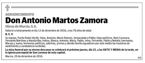 Antonio Martos Zamora | Esquelas LA VERDAD