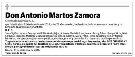 Antonio Martos Zamora | Esquelas LA VERDAD
