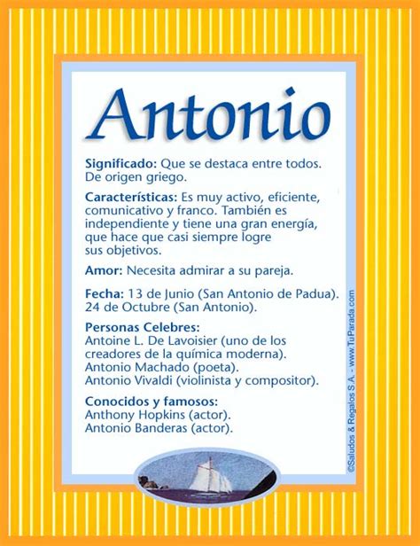 Antonio, significado del nombre Antonio, nombres y ...