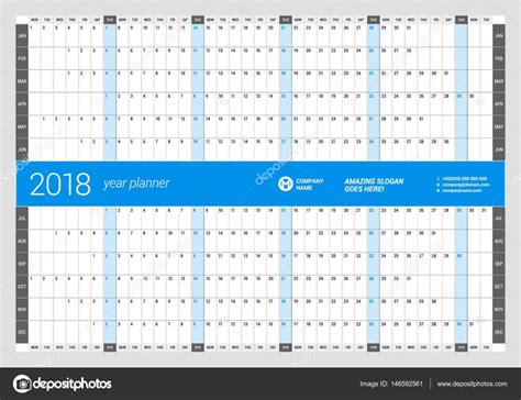 Anual pared plantilla de planificador de calendario para ...
