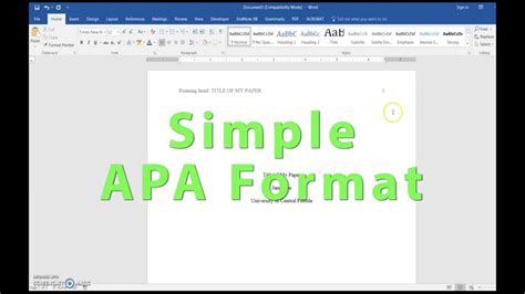 APA Header, Title Page and References setup in Word 2016 ...