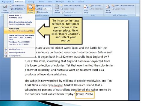 APA Referencing In Microsoft Word 2007