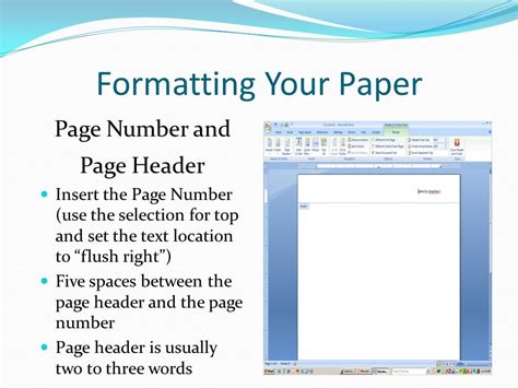 Apa research paper page numbers