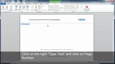 APA Style Headers in Microsoft Word 2010 with CAPTIONS ...