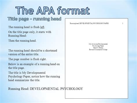 Apa style research paper running head