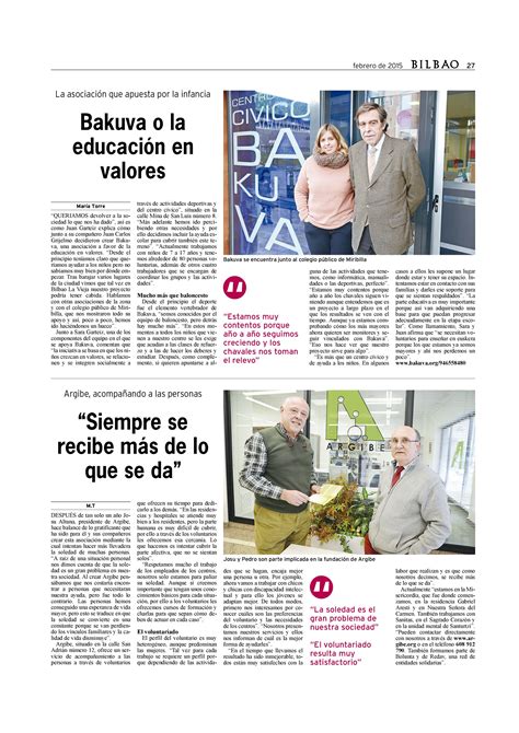 Aparición en “Periodico Bilbao” – ARGIBE