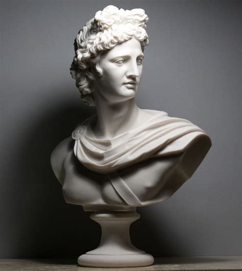 APOLLO Greek Roman God Bust Head Cast Marble Statue ...