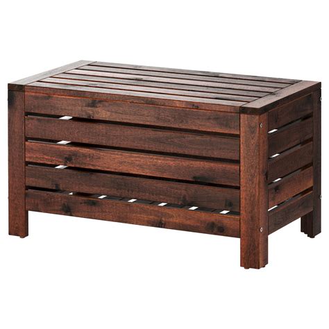 ÄPPLARÖ Storage bench, outdoor Brown stained 80x41 cm   IKEA