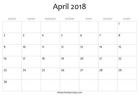April 2018 Editable Calendar   Free August 2018 Calendar ...