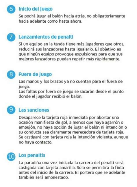 Aqui estan las nuevas modificaciones a las 17 reglas del ...