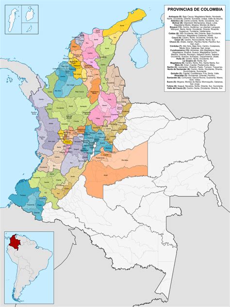 Archivo:Mapa de Colombia  provincias .svg   Wikipedia, la ...