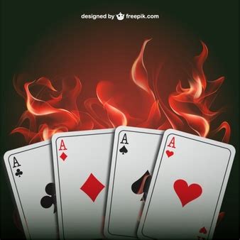 Ases de póquer con llamas