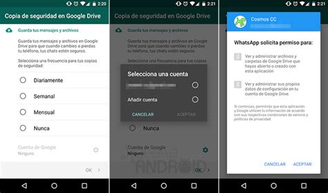 Así es la copia de seguridad de WhatsApp con Google Drive