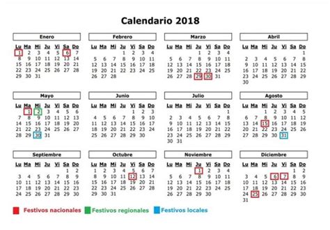 Así queda el calendario oficial de festividades en ...
