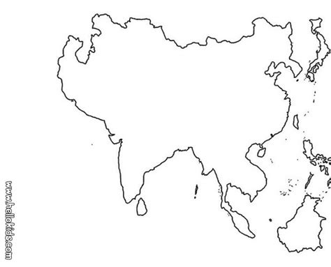 Asia map coloring pages Hellokids.com
