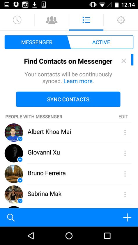 Ask to sync contacts by Facebook Messenger #ui # ...