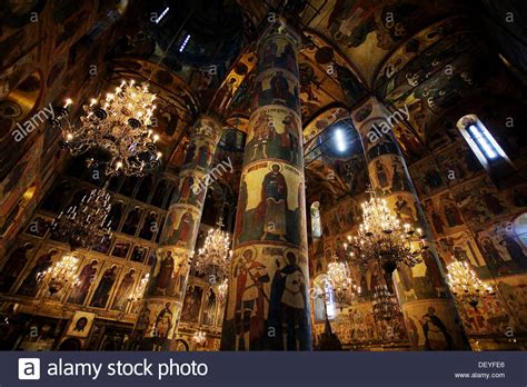 Assumption Cathedral, interior. Kremlin. Moscow. Russia ...