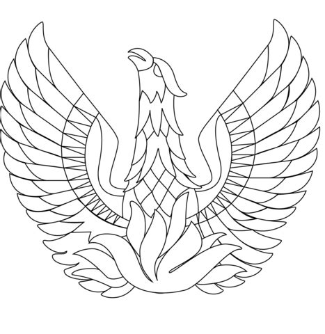 Ausmalbild: Phoenixvogel | Ausmalbilder kostenlos zum ...