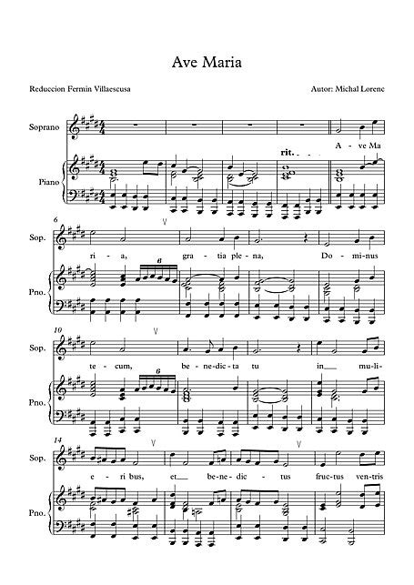 Ave Maria ave maria   Sheet music   Cantorion   Free sheet ...