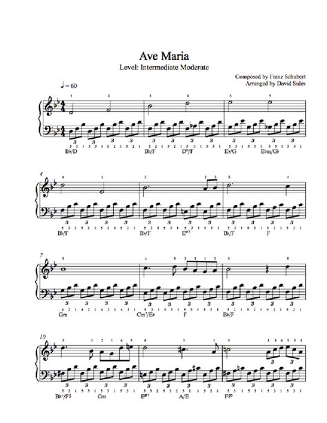 Ave Maria by Franz Schubert Piano Sheet Music ...