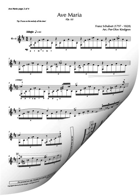 Ave Maria  F. Schubert   sheet music  – PER OLOV KINDGREN ...