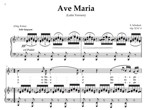 Ave Maria, High Voice in B Flat Major  Sopr./Tenor ...