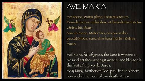 Ave Maria  Prayer    Latin Lyrics with English Translation ...