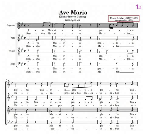 Ave María – Franz Schubert. Sheet music for choir SATB ...