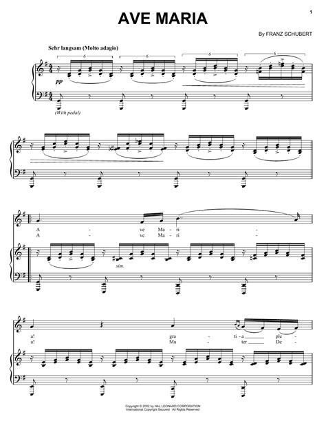 Ave Maria sheet music by Franz Schubert  Piano, Vocal ...