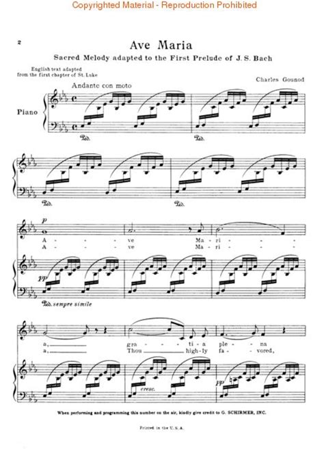Ave Maria Sheet Music By Johann Sebastian Bach  SKU: HL ...