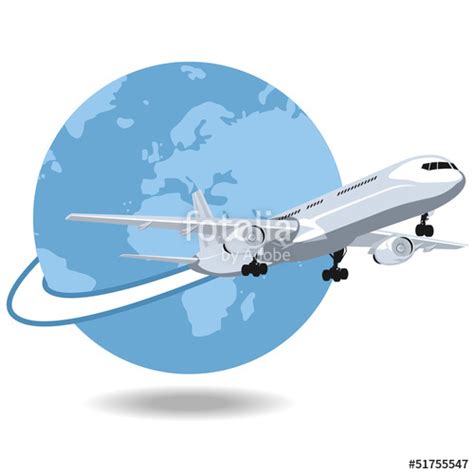 Avión volando alrededor del mundo  Stock image and ...
