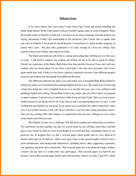 Awesome Collection Of Examples Of Reflective Essay Unique ...